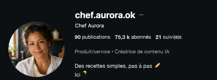 Chef Aurora sur Instagram